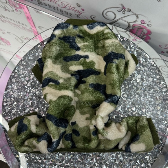 Other - Camouflage Fleece Pet Hoodie cat or dog camo- Green, Cream, Black